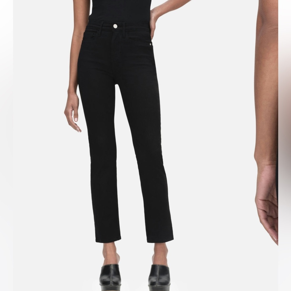 FRAME Le High Straight jeans in Film Noir